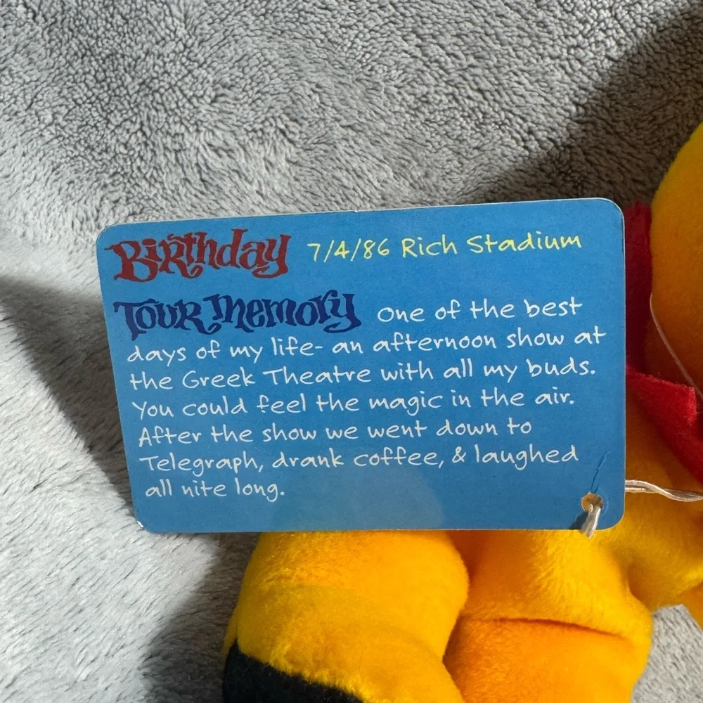Grateful Dead Bear JACK STRAW 1997 Liquid Blue Tag Born 7/4/86 Rich Stadium‎